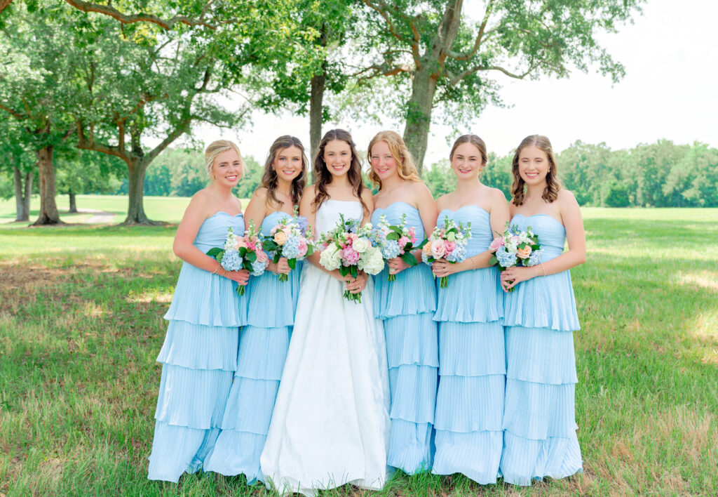 Bride and Bridesmaids with soft and beautiful details