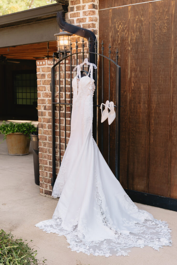 Gorgeous lace gown at an estate wedding in South Carolina